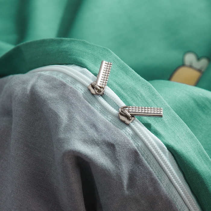 91家纺网 家纺一手货源 找家纺 芃成 2020新款洛卡全棉12868单被套 胡萝卜绿