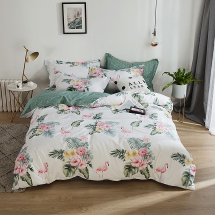 91家纺网 家纺一手货源 找家纺 芃成 2020新款洛卡全棉12868单被套 绿野仙踪绿