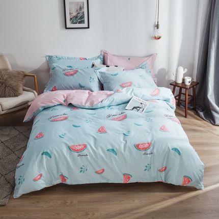 芃成 2020新款洛卡全棉12868单被套 甜蜜之旅蓝