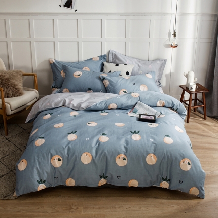 芃成 2020新款洛卡全棉12868单被套 幸福回味蓝