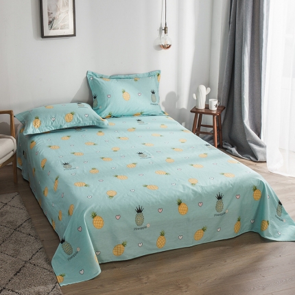 芃成 2020新款洛卡全棉12868单床单 菠萝物语蓝