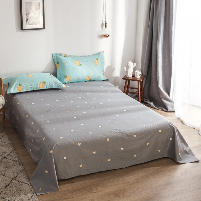 91家纺网 家纺一手货源 找家纺 芃成 2020新款洛卡全棉12868单床单 菠萝物语蓝