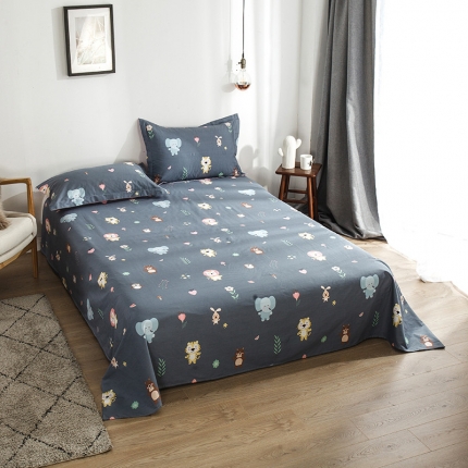 91家纺网 家纺一手货源 找家纺 芃成 2020新款洛卡全棉12868单床单 恋恋时光灰