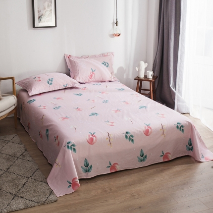 芃成 2020新款洛卡全棉12868单床单 蜜桃甜心粉