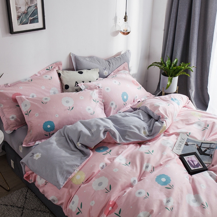 91家纺网 家纺一手货源 找家纺 芃成 2020新款洛卡全棉12868单被套 初恋滋味粉