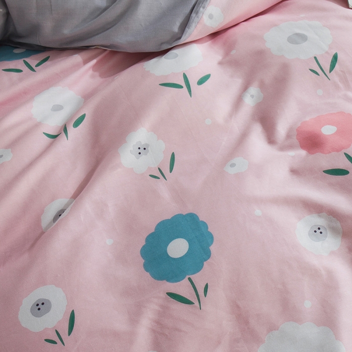 91家纺网 家纺一手货源 找家纺 芃成 2020新款洛卡全棉12868单被套 初恋滋味粉