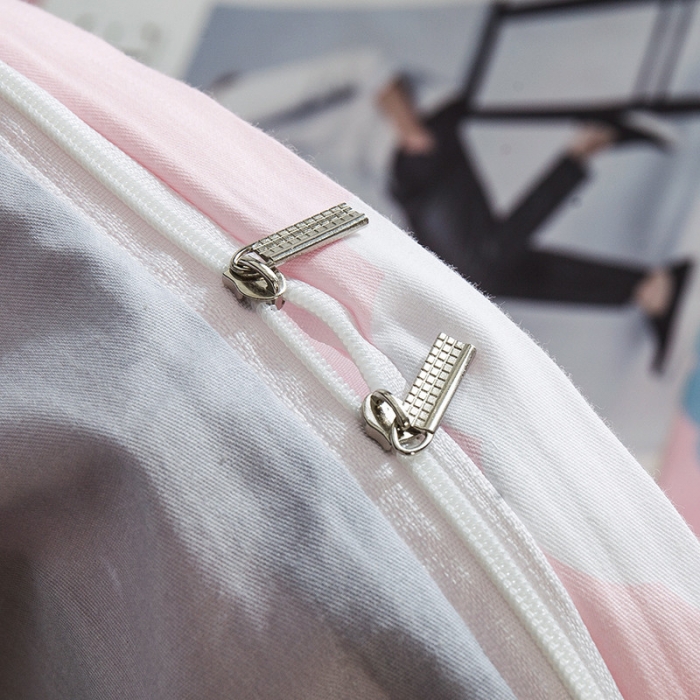 91家纺网 家纺一手货源 找家纺 芃成 2020新款洛卡全棉12868单被套 初恋滋味粉