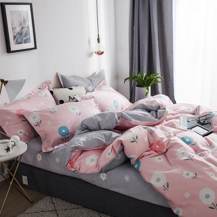 91家纺网 家纺一手货源 找家纺 芃成 2020洛卡全棉12868四件套 初恋滋味粉