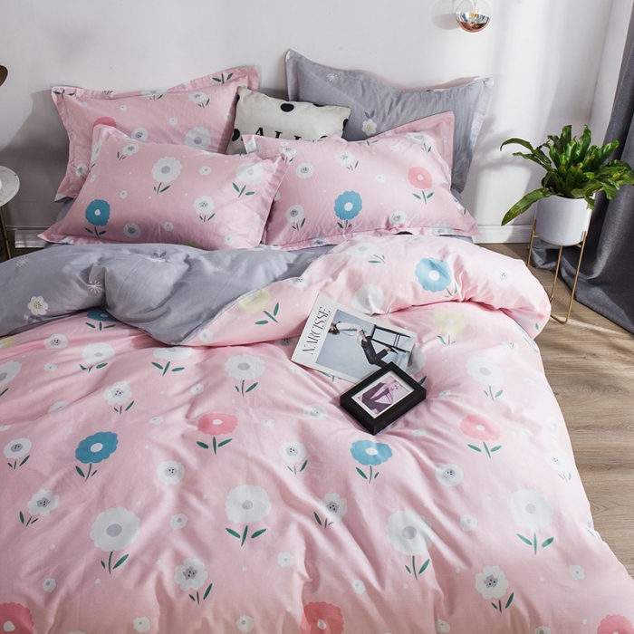 91家纺网 家纺一手货源 找家纺 芃成 2020洛卡全棉12868四件套 初恋滋味粉