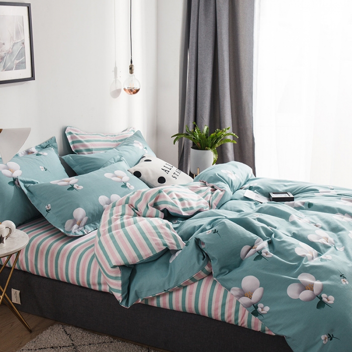 91家纺网 家纺一手货源 找家纺 芃成 2020洛卡全棉12868四件套 春的气息