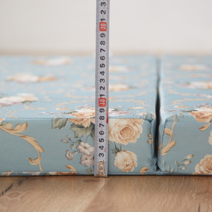 91家纺网 家纺一手货源 找家纺 美达家纺 四折床垫古典蓝