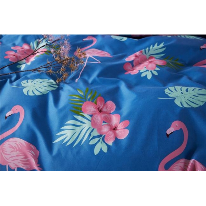 91家纺网 家纺一手货源 找家纺 曼璐家纺 芦荟棉单品被套仿棉被套单件火焰烈鸟-蓝