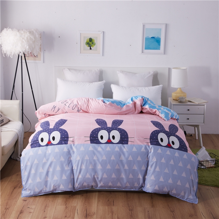 91家纺网 家纺一手货源 找家纺 曼璐家纺 芦荟棉单品被套仿棉被套单件萌小兔