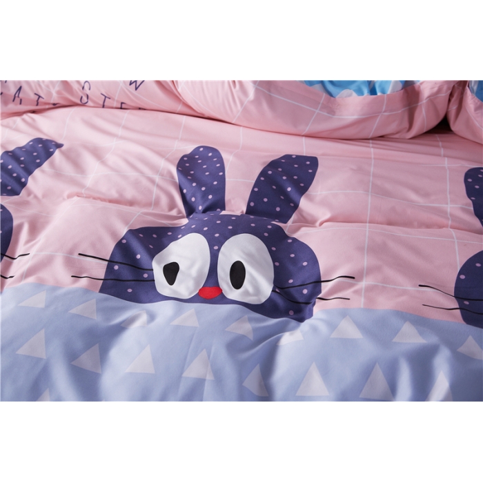 91家纺网 家纺一手货源 找家纺 曼璐家纺 芦荟棉单品被套仿棉被套单件萌小兔