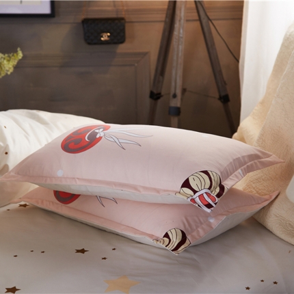 曼璐家纺 芦荟棉枕套一对拍二单只装快乐水母