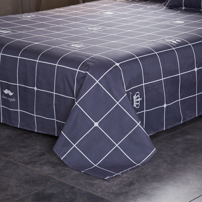 91家纺网 家纺一手货源 找家纺 曼璐家纺 芦荟棉床单三件套 简单爱-灰