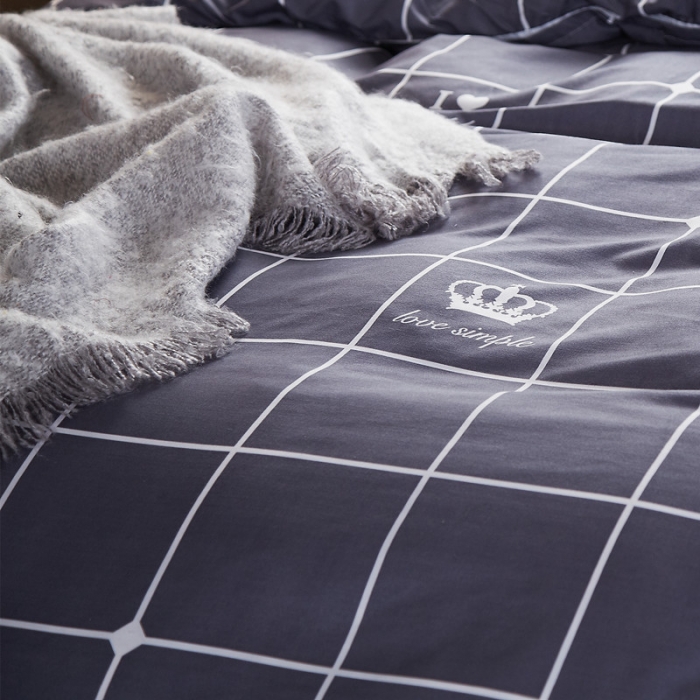 91家纺网 家纺一手货源 找家纺 曼璐家纺 芦荟棉床单三件套 简单爱-灰