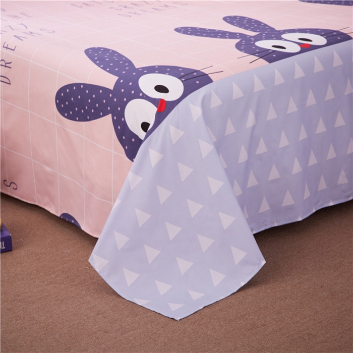 91家纺网 家纺一手货源 找家纺 曼璐家纺 芦荟棉床单三件套 萌小兔