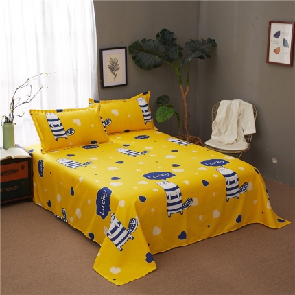 91家纺网 家纺一手货源 找家纺 曼璐家纺 2025新款芦荟棉床单三件套 地鼠