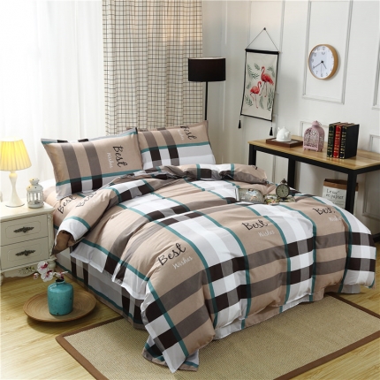 91家纺网 家纺一手货源 找家纺 曼璐家纺85g芦荟棉四件套被套床单床上用品 时尚格韵