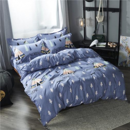 91家纺网 家纺一手货源 找家纺 （总）八十八家纺 2019活性芦荟棉磨毛床笠四件套