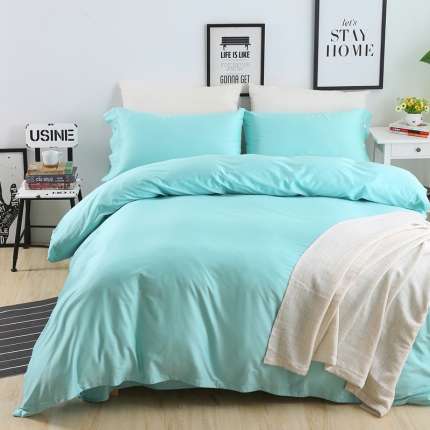 91家纺网 家纺一手货源 找家纺 太古汇家居  60长绒棉（纯色）四件套 芳香绿TGH015C