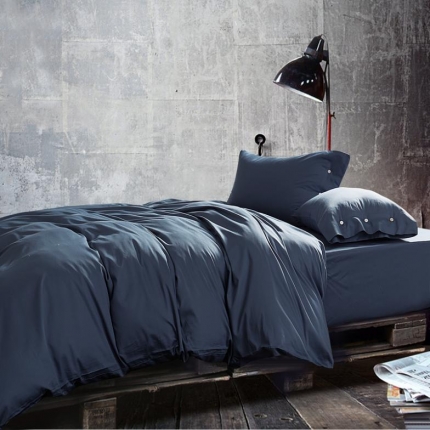 91家纺网 家纺一手货源 找家纺 太古汇家居  60长绒棉（纯色）四件套 天兰灰TGH002C