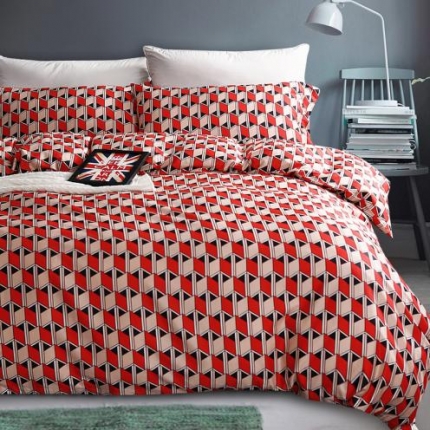 91家纺网 家纺一手货源 找家纺 太古汇家居  60长绒棉（印花）四件套 奥格TGH002