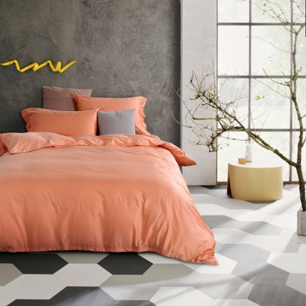 太古汇家居  60长绒棉（纯色）四件套 活力橙TGH018C