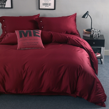 太古汇家居  60长绒棉（纯色）四件套 魅力红TGH012C