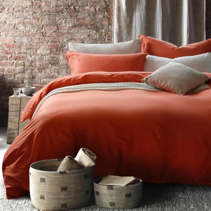 太古汇家居  60长绒棉（纯色）四件套 女神橘TGH001C