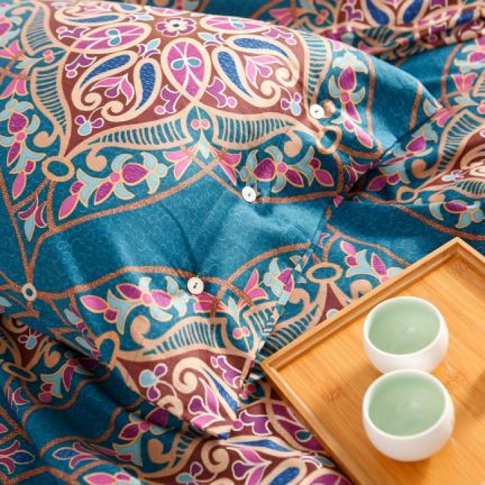 91家纺网 家纺一手货源 找家纺 太古汇家居  60长绒棉（印花）四件套 杰西卡TGH008