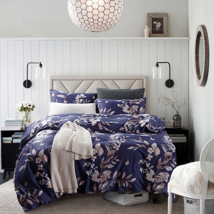 91家纺网 家纺一手货源 找家纺 太古汇家居  60长绒棉（印花）四件套 卡维尔TGH006