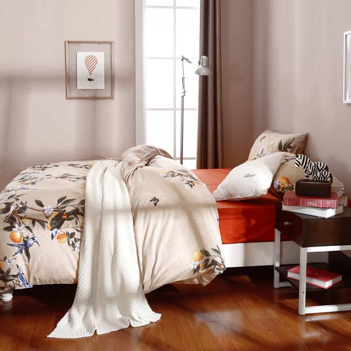 91家纺网 家纺一手货源 找家纺 太古汇家居  60长绒棉（印花）四件套 科林TGH011