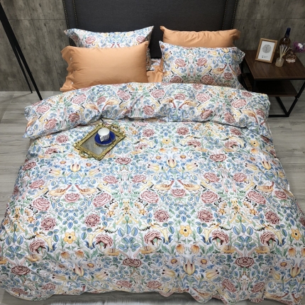 91家纺网 家纺一手货源 找家纺 太古汇家居  60长绒棉（印花）四件套 阿曼达TGH045