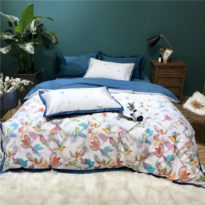 91家纺网 家纺一手货源 找家纺 太古汇家居 60数码印花系列四件套 TGH布伦达白