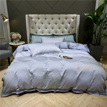 91家纺网 家纺一手货源 找家纺 太古汇 2019新款60支色织小提花系列四件套 灰色