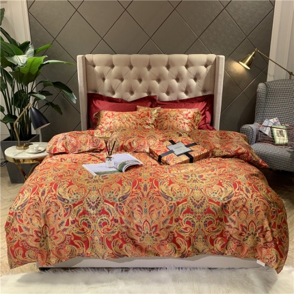 太古汇 2019新款60支贡缎长绒棉四件套 艾琳娜