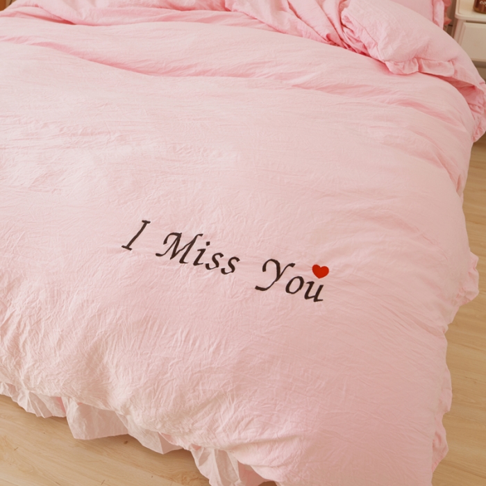 91家纺网 家纺一手货源 找家纺 （总）简爱家纺 2025新面料不起球水洗棉绣花四件套床单款