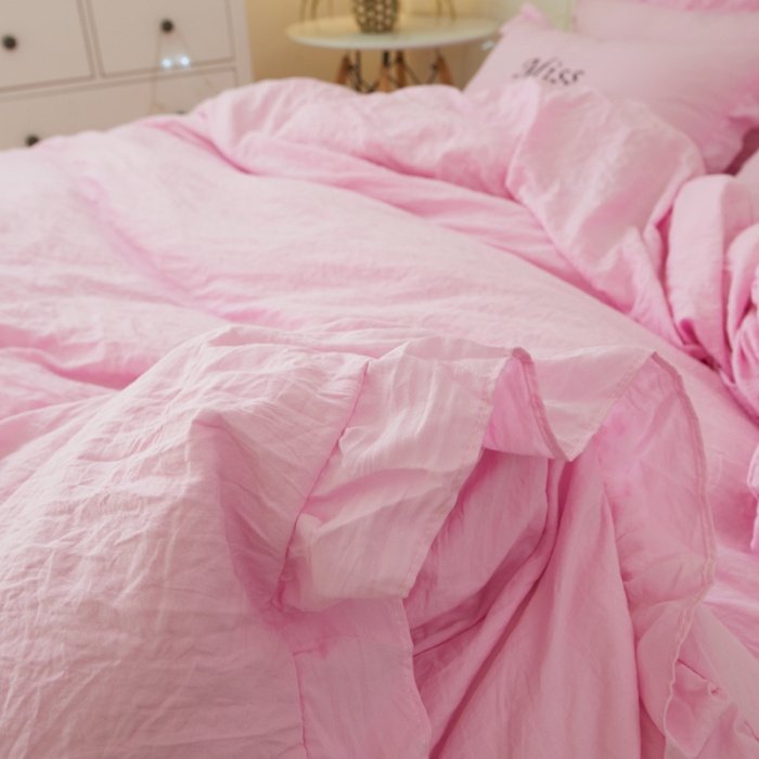 91家纺网 家纺一手货源 找家纺 （总）简爱家纺 2025新面料不起球水洗棉绣花四件套床单款