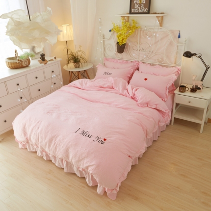 （总）简爱家纺 2025新面料不起球水洗棉绣花四件套床单款