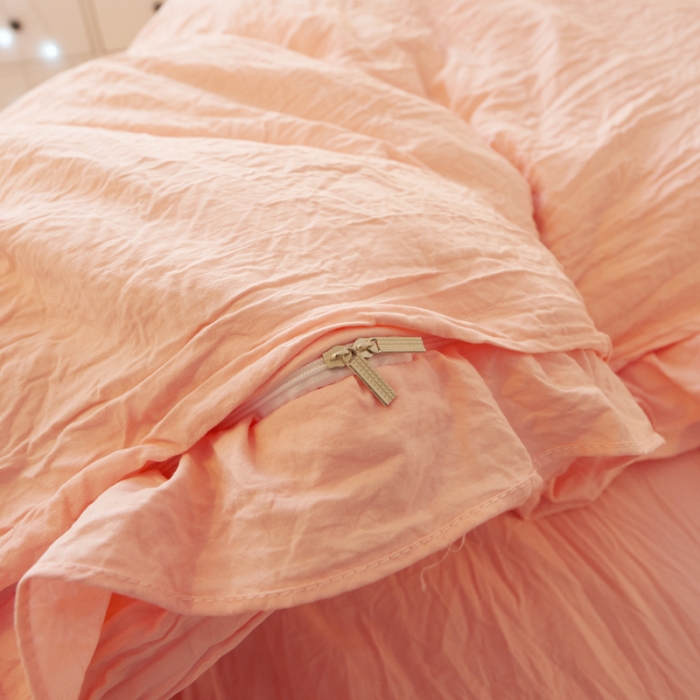 91家纺网 家纺一手货源 找家纺 简爱家纺 2025新款水洗棉绣花四件套床单款 miss玉色