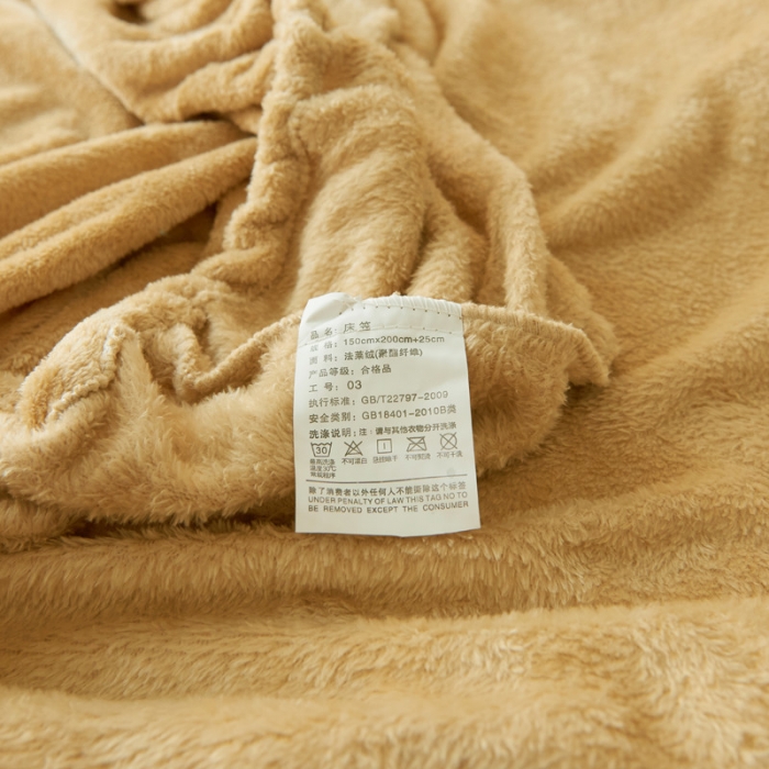 91家纺网 家纺一手货源 找家纺 简爱家纺 2025新款纯色法莱绒单床笠 驼色