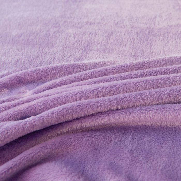 91家纺网 家纺一手货源 找家纺 简爱家纺 2025新款纯色法莱绒单床笠 浅紫