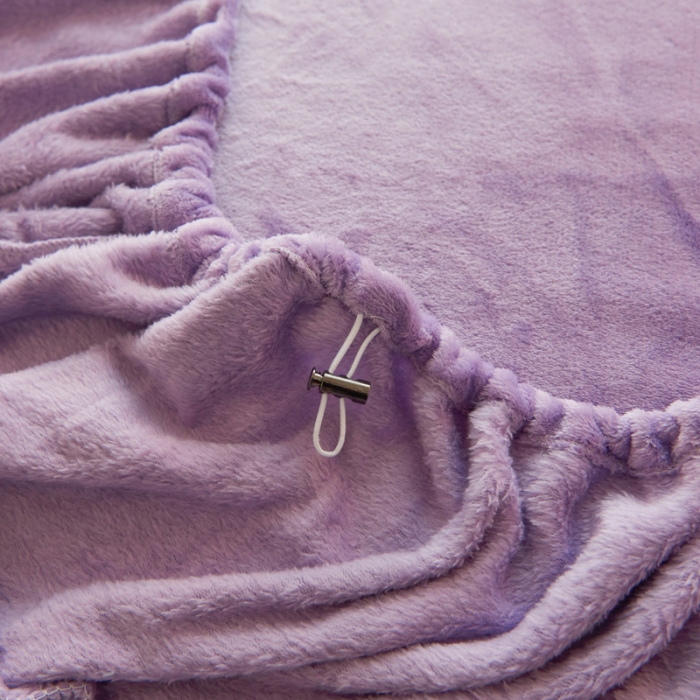 91家纺网 家纺一手货源 找家纺 简爱家纺 2025新款纯色法莱绒单床笠 浅紫