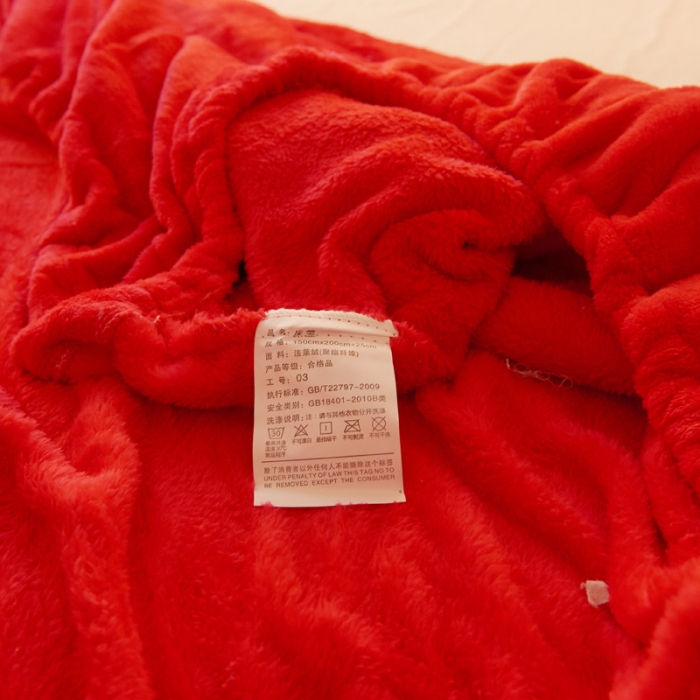 91家纺网 家纺一手货源 找家纺 简爱家纺 2025新款纯色法莱绒单床笠 大红