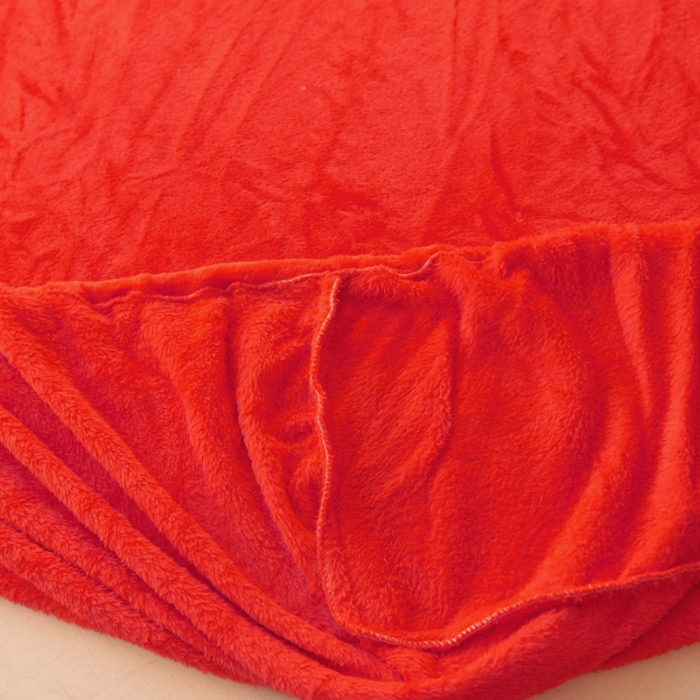 91家纺网 家纺一手货源 找家纺 简爱家纺 2025新款纯色法莱绒单床笠 大红