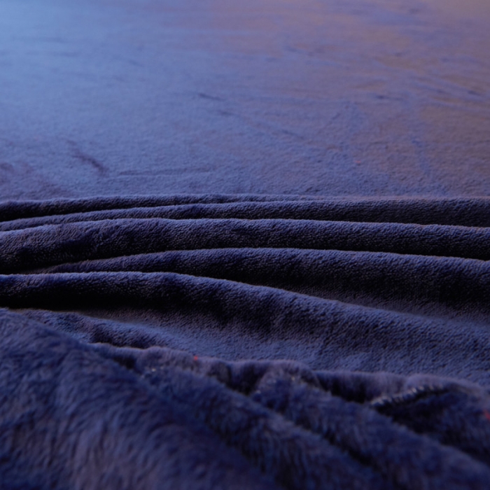 91家纺网 家纺一手货源 找家纺 简爱家纺 2025新款纯色法莱绒单床笠 藏青