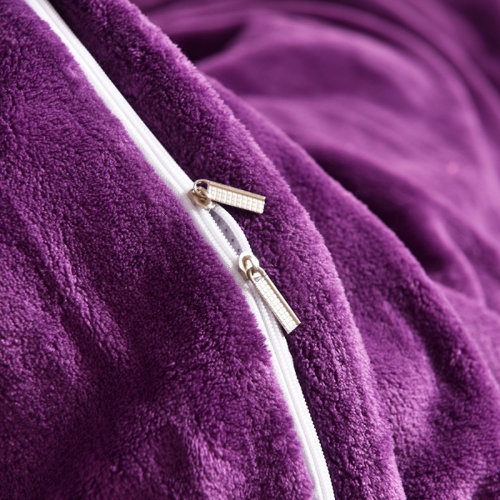 91家纺网 家纺一手货源 找家纺 简爱 2020新款双面法莱绒刺绣四件套 绒miss-深紫