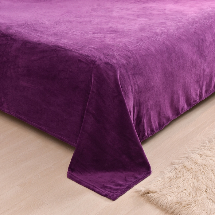 91家纺网 家纺一手货源 找家纺 简爱 2020新款双面法莱绒刺绣四件套 绒miss-深紫